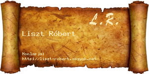 Liszt Róbert névjegykártya